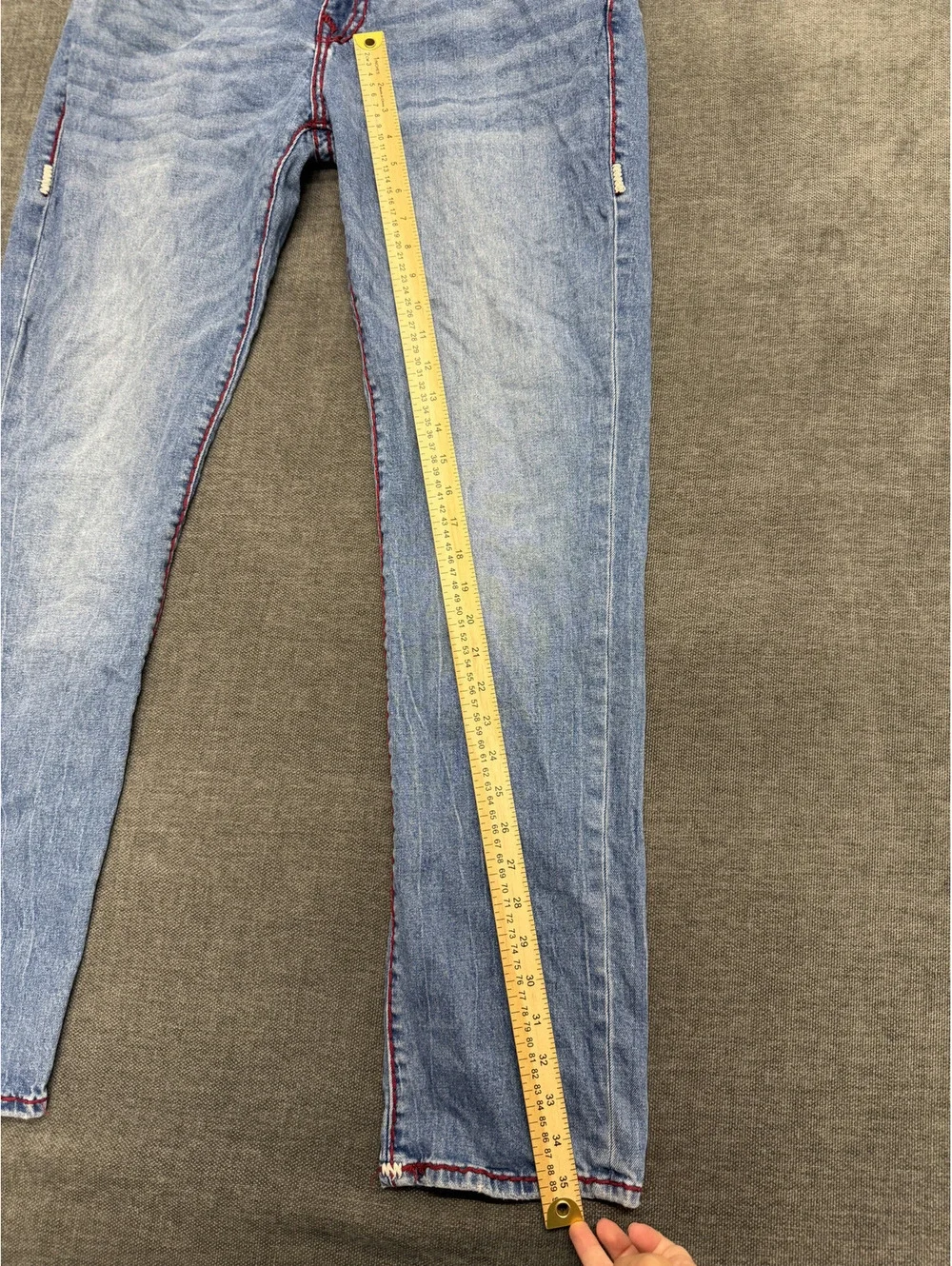 True Religion Rocco Relaxed Skinny Jeans Size 36 Light Blue Denim